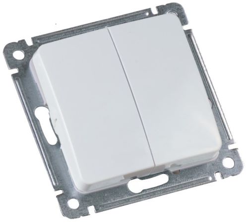 Выключатель двухклавишный ( БЕЗ РАМКИ ) HEGEL MASTER ВC10-451 скрытая установка