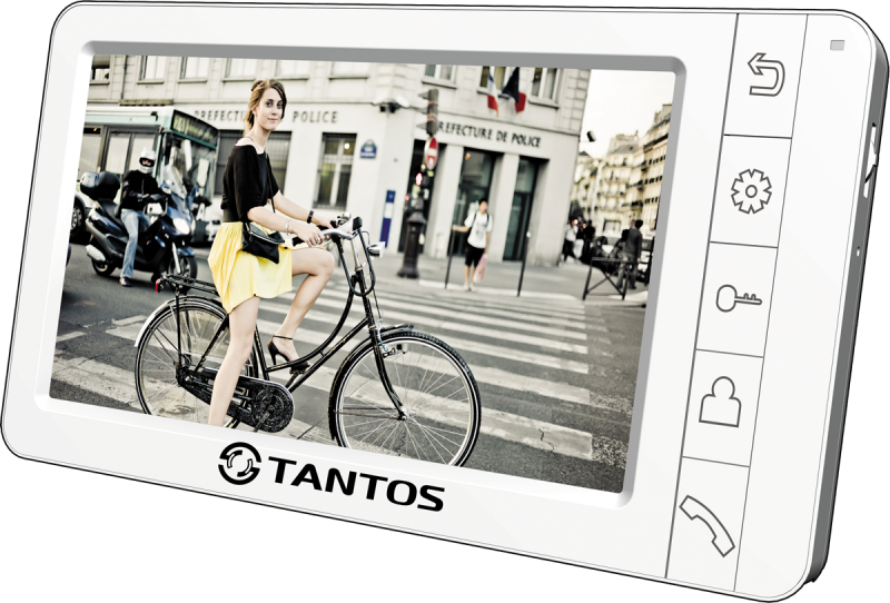 Tantos Монитор Amelie (White), цв., TFT LCD 7", PAL/NTSC, Hands-Free, 2 панели, 2 камеры