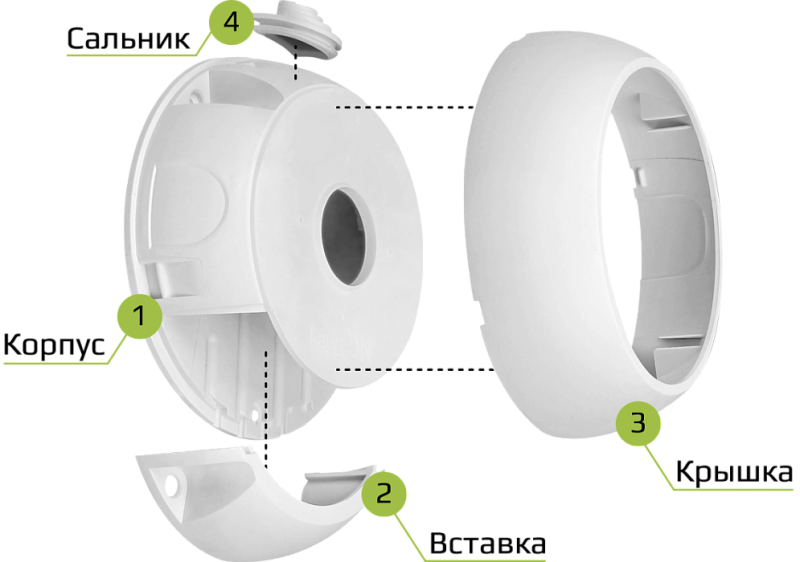 Монтажная коробка KadrON JB1-100W. 130x42 мм, IP65, -50°C до +80°С