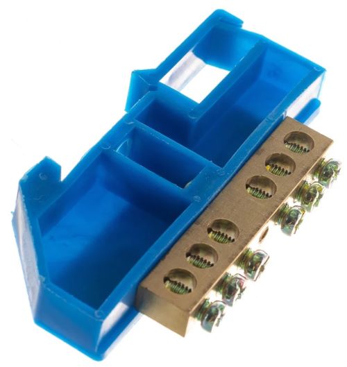 Шина нулевая с изолятором на DIN-рейку 8x12мм 6 групп SQ0801-0130