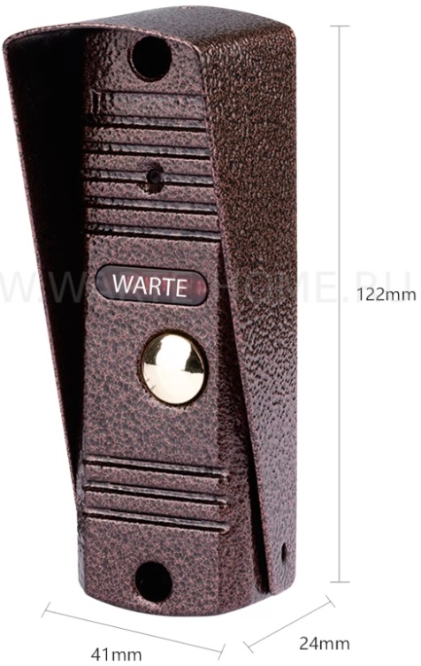 Вызывная панель видеодомофона WARTE-DP-01 PAL медь "АККОРД 90" (800твл, 90°)
