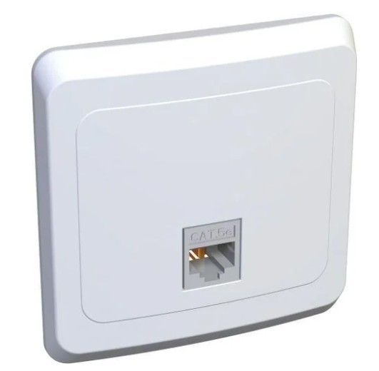 Розетка компьютерная 1-м СП Этюд RJ45 кат.5E бел SE KOMC-001B