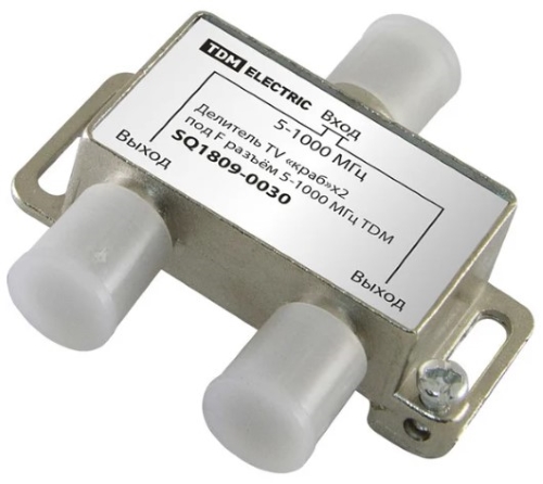 Делитель TV "краб"х2 под F-разъем TDM 1809-0030