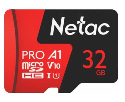 Карта памяти microSDHC UHS-I U1 NETAC P500 Extreme Pro 32 ГБ, 100 МБ/с, Class 10, NT02P500PRO-032G-R